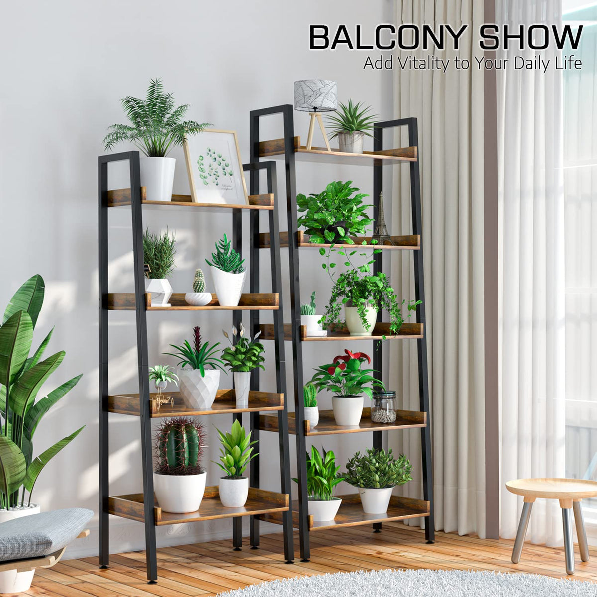 5-Tier 67 Inch Tall Ladder Shelf U890929
