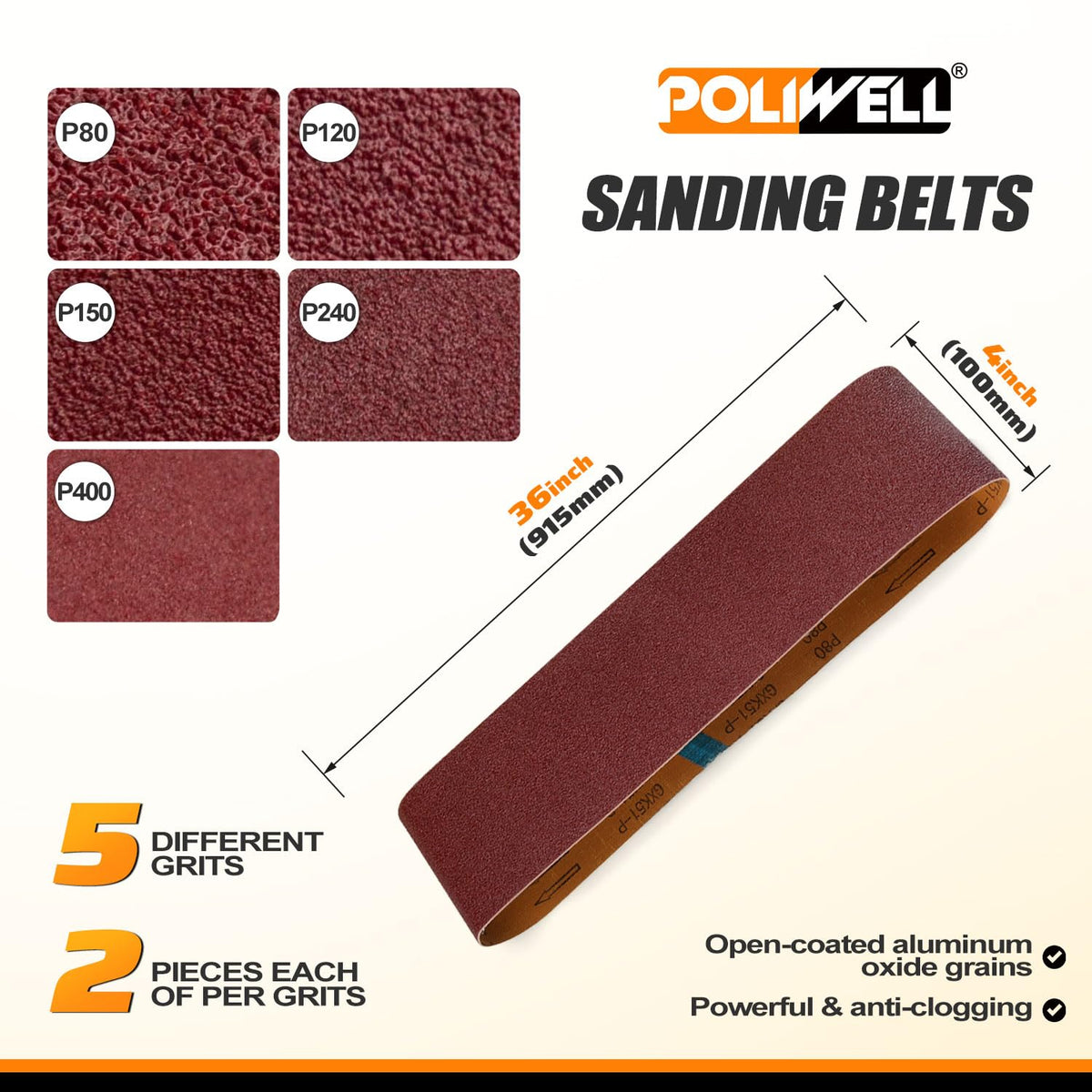 4x36 Inch Sanding Belts 31Pack K446185