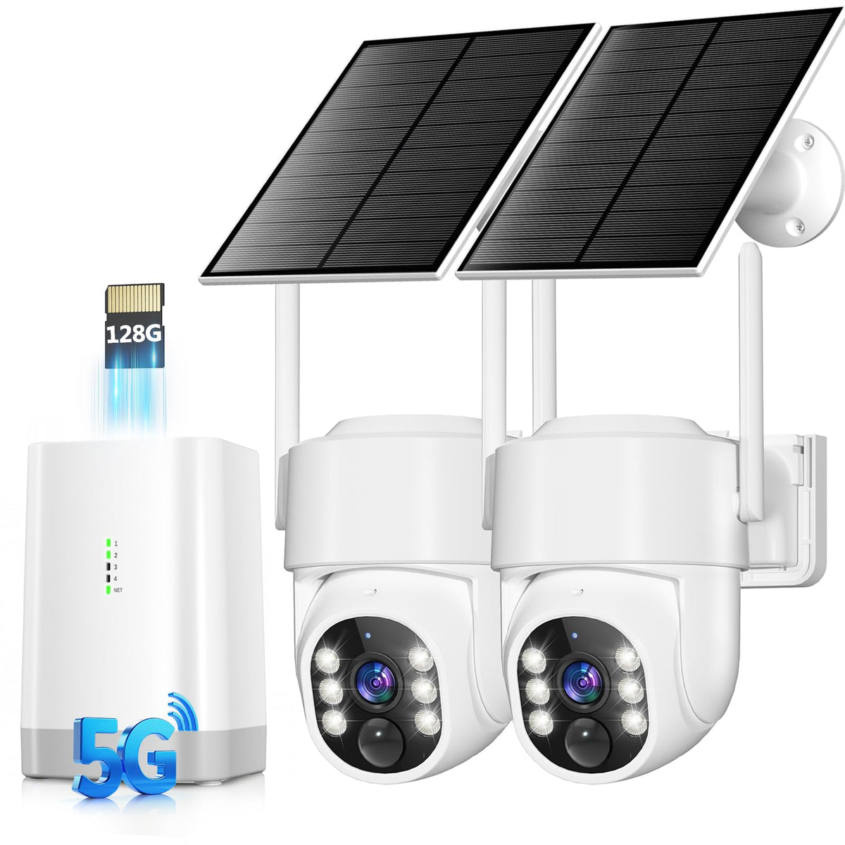 Wireless Outdoor Security Cameras 4MP Solar Powered 360°PTZ D688