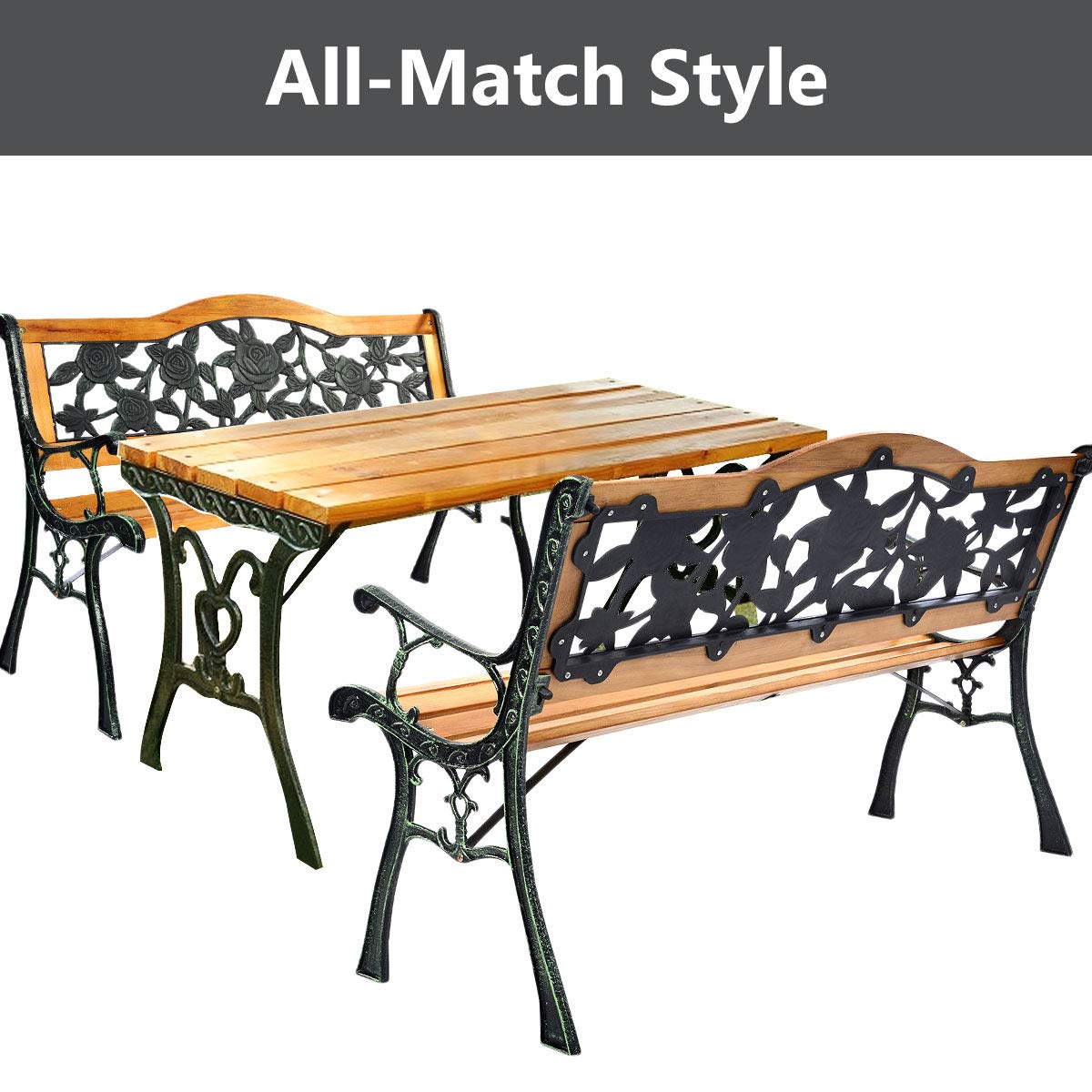 50 Inch Hardwood Frame Patio Bench X139732