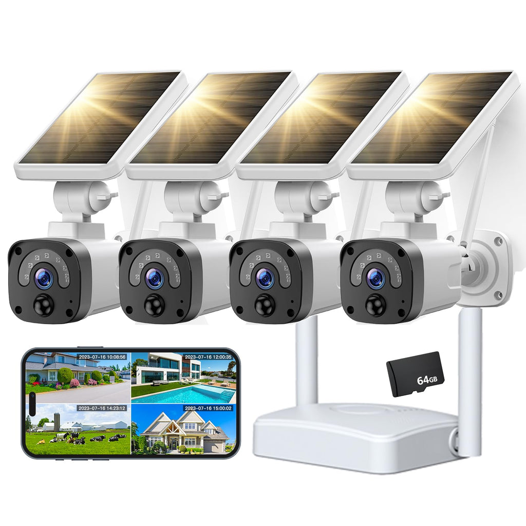 4MP Solar Security Cameras Wireless Outdoor WiFi N898