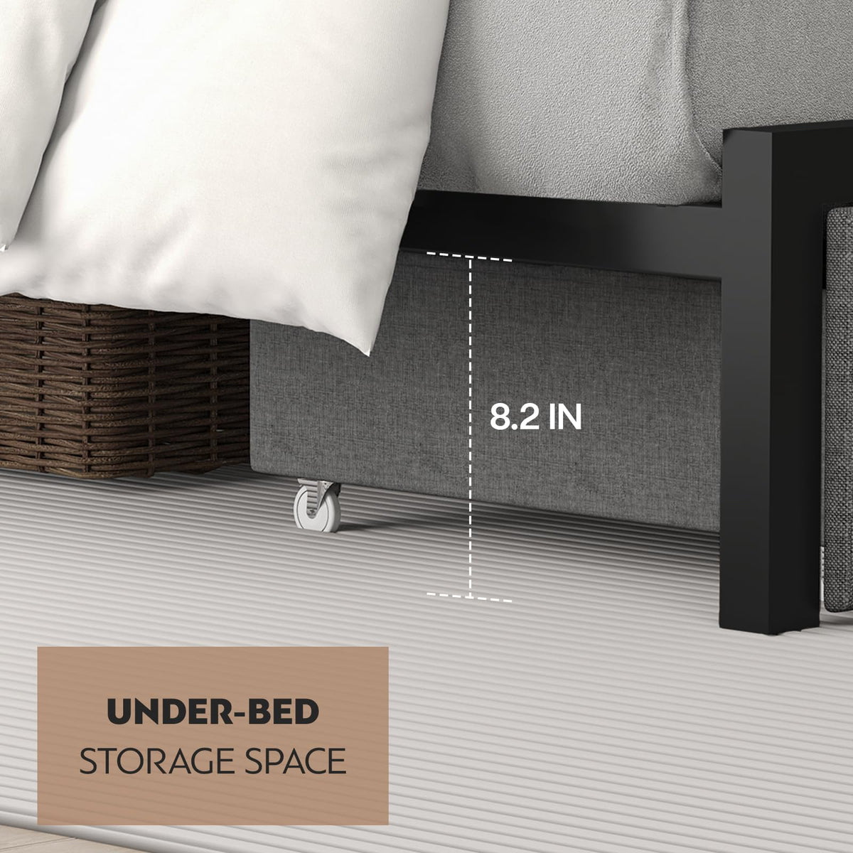 Full Size Storage Bed Frame with Headboard X12442