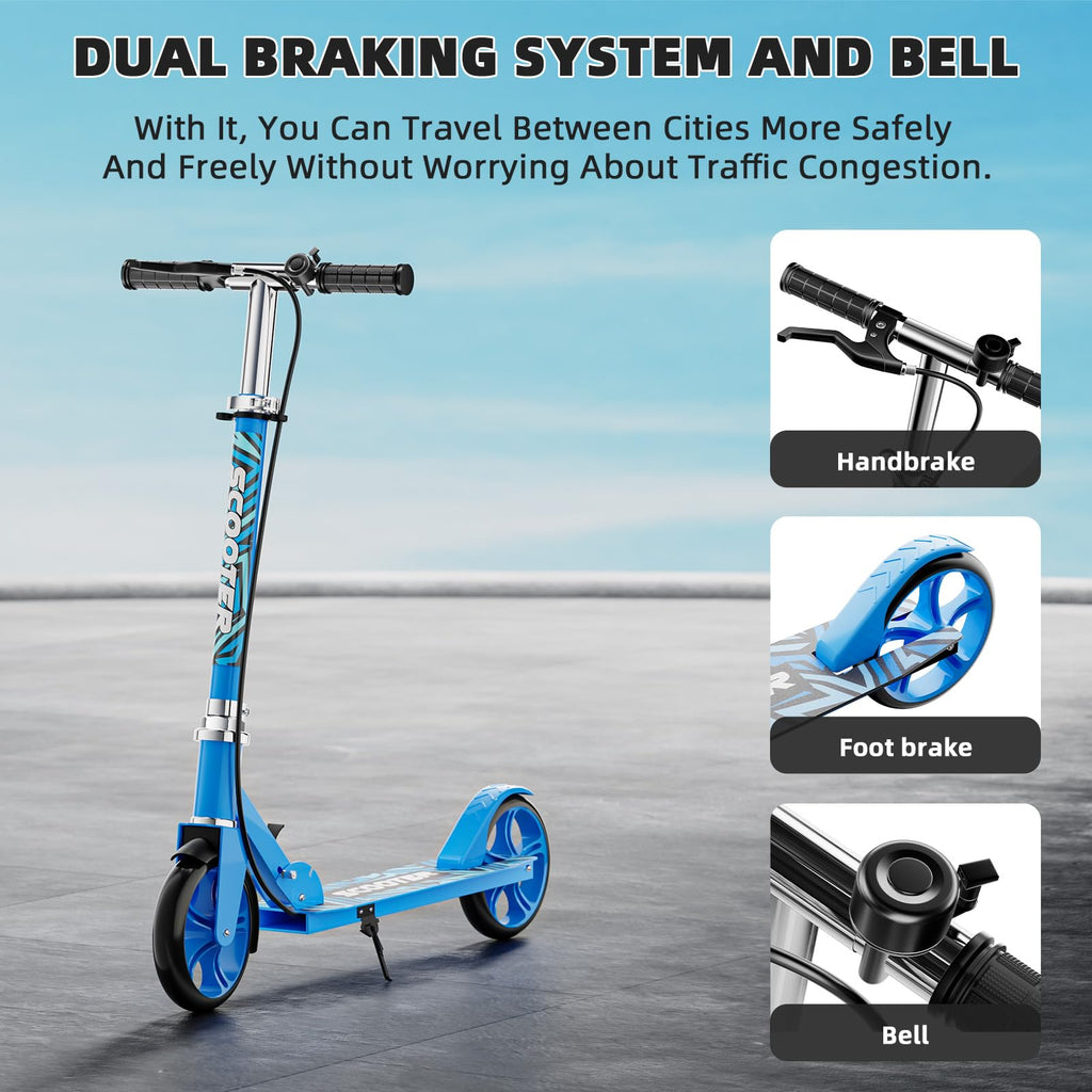 Lightweight Foldable Scooters with 8-Inch Wheels and Hand Brake M944156