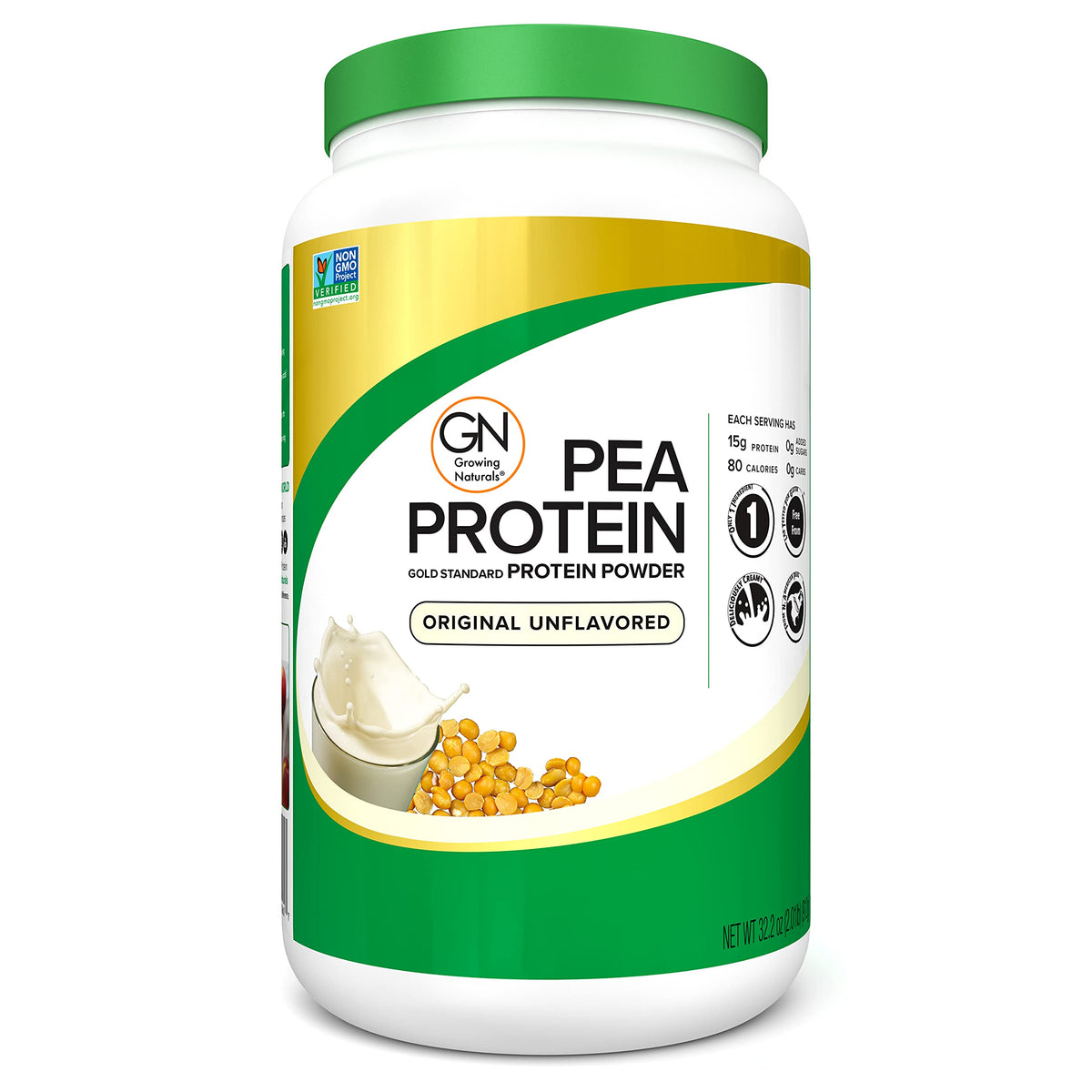 Raw Pea Protein Powder, Vegan Plant Based, BCAA, Low-Carb, Low-Sugar, Unflavored, 2 Pound D757