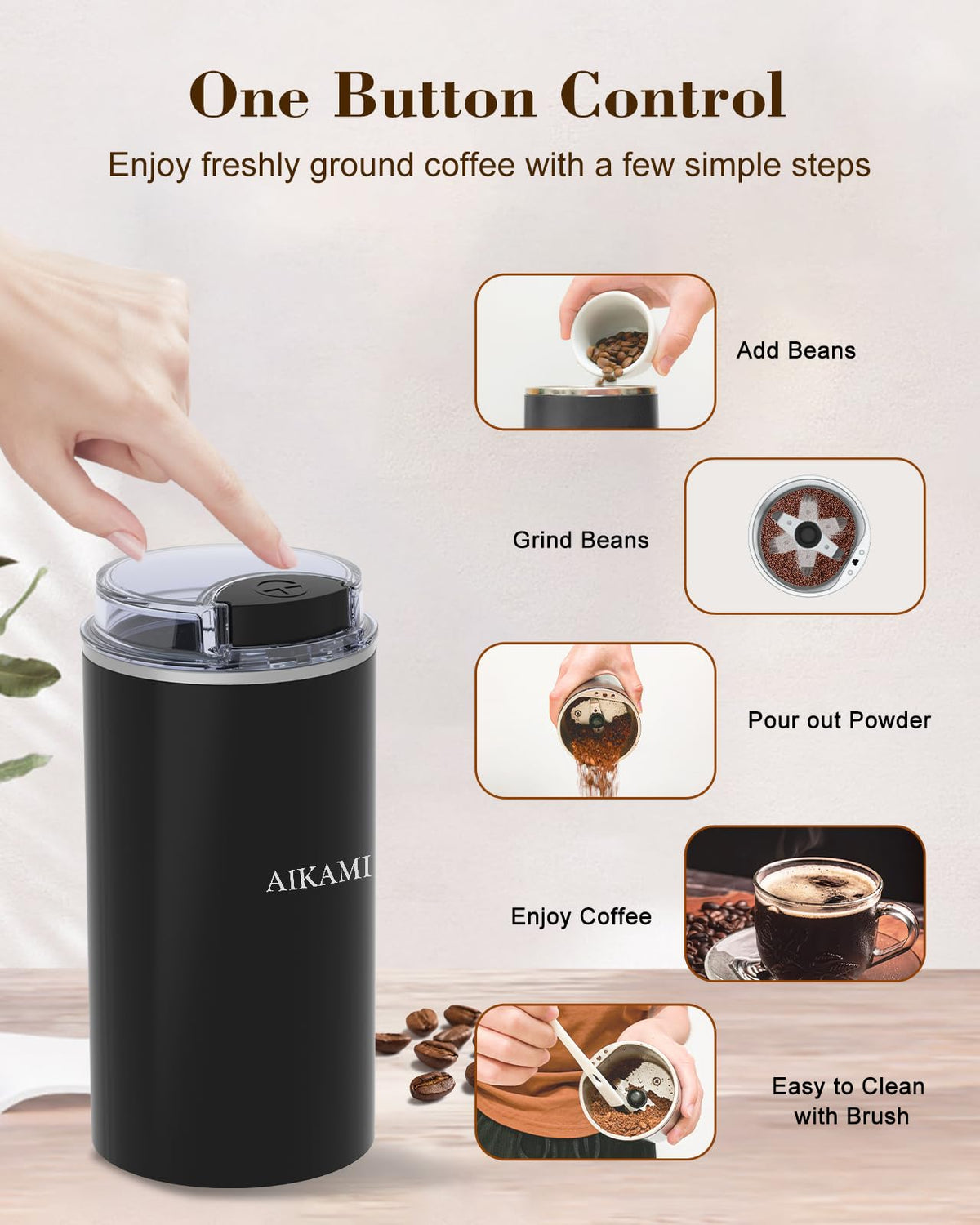 4 IN 1 Single Serve Coffee Maker with Milk Frother and Coffee Grinder U76391