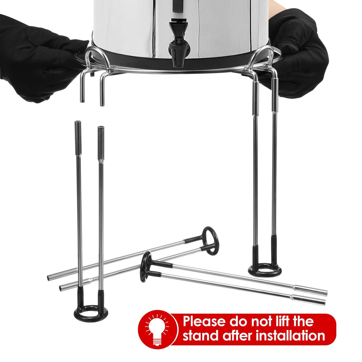 10" Diameter 8" Tall Stainless Steel Gravity Fed Water Filter Stand X322