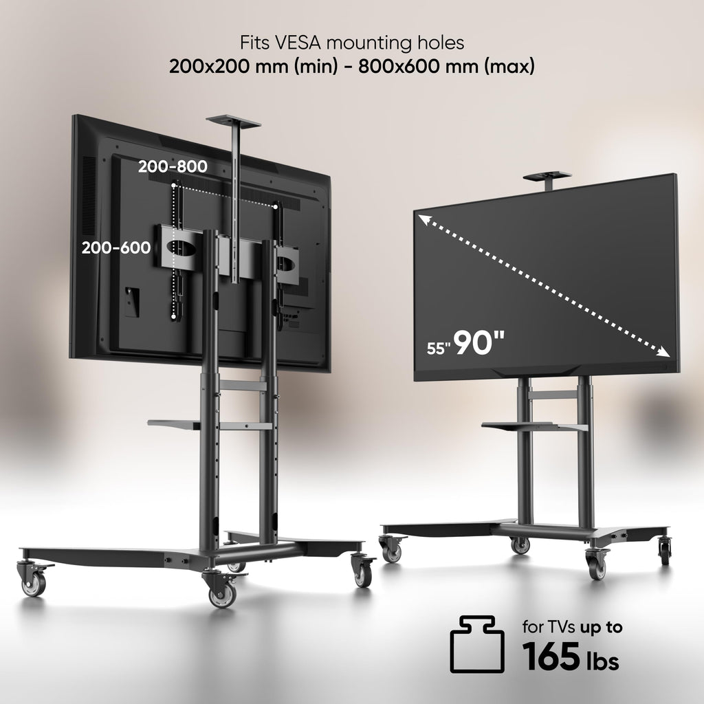 Mobile TV Stand 55-90 Inch Black C8293