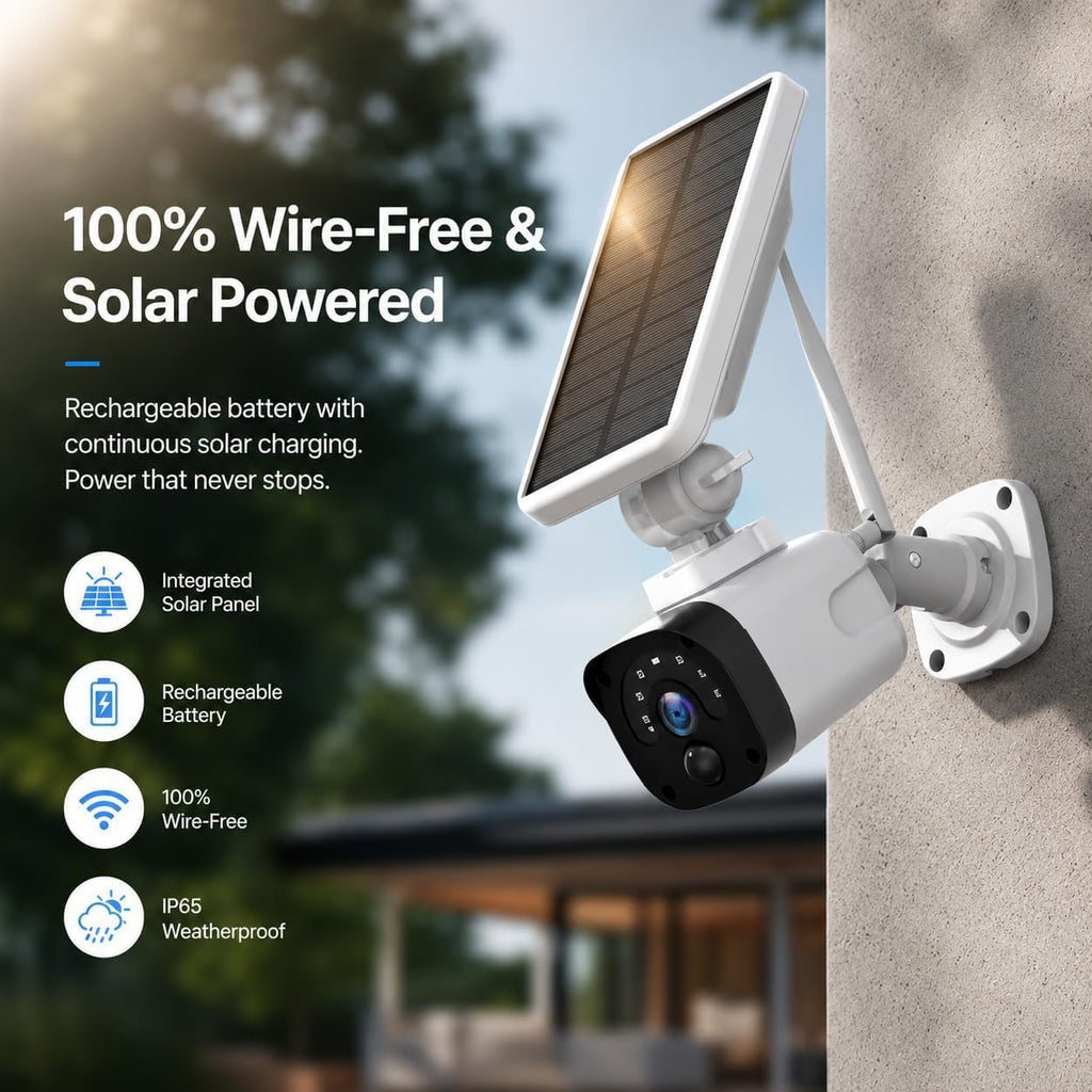 4MP Solar Security Cameras Wireless Outdoor WiFi N898