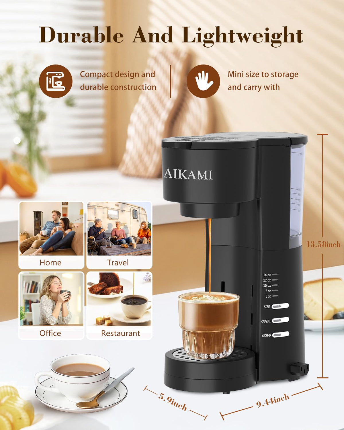 4 IN 1 Single Serve Coffee Maker with Milk Frother and Coffee Grinder U76391