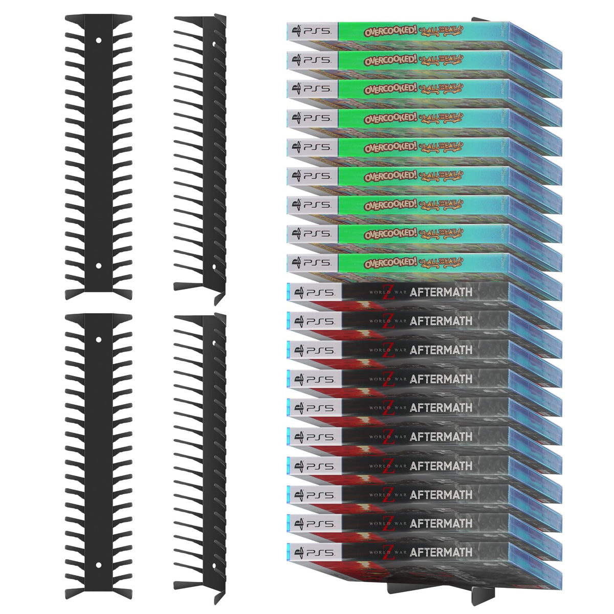 4-Pack Wall Mount DVD Holder Metal Video Game Storage Rack Z519