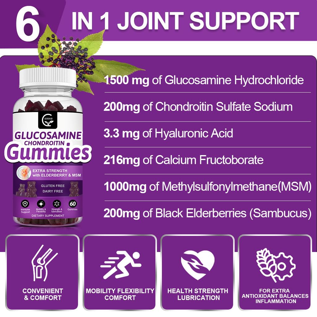 Glucosamine Chondroitin Gummies with MSM & Elderberry 2 Pack R42741