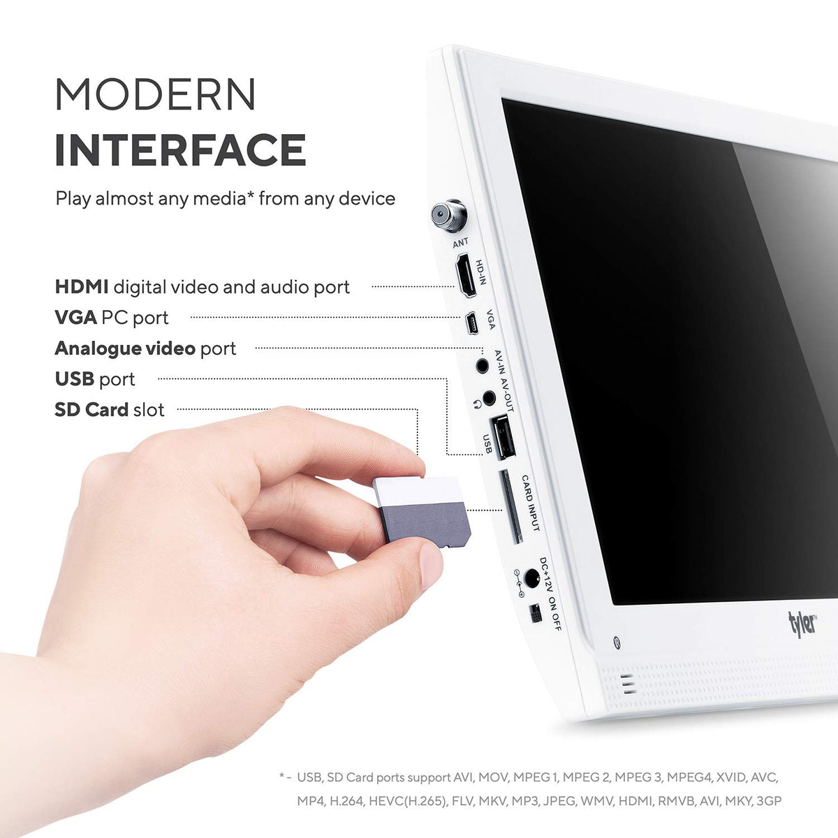 13.3” Portable TV LCD Monitor 1080P Rechargeable Lithium Battery I4621