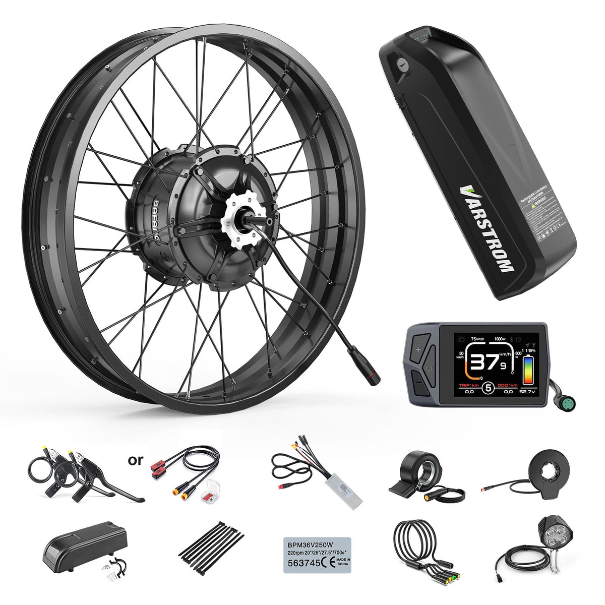 48V 1000W Ebike Conversion Kit with TFT Display and Battery O303