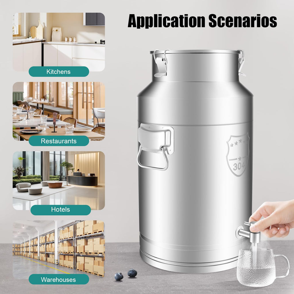 35L Stainless Steel Milk Can with Faucet B180110