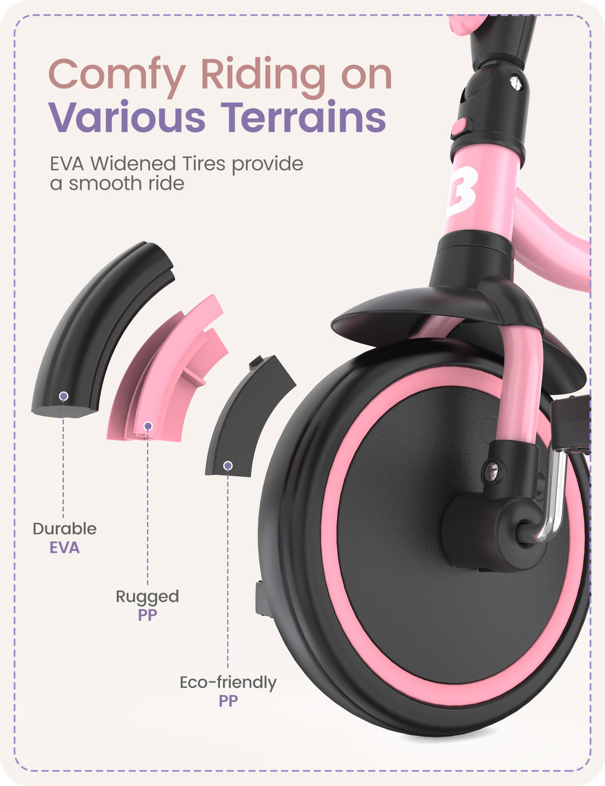 Pink Toddler Tricycle with Bell O879