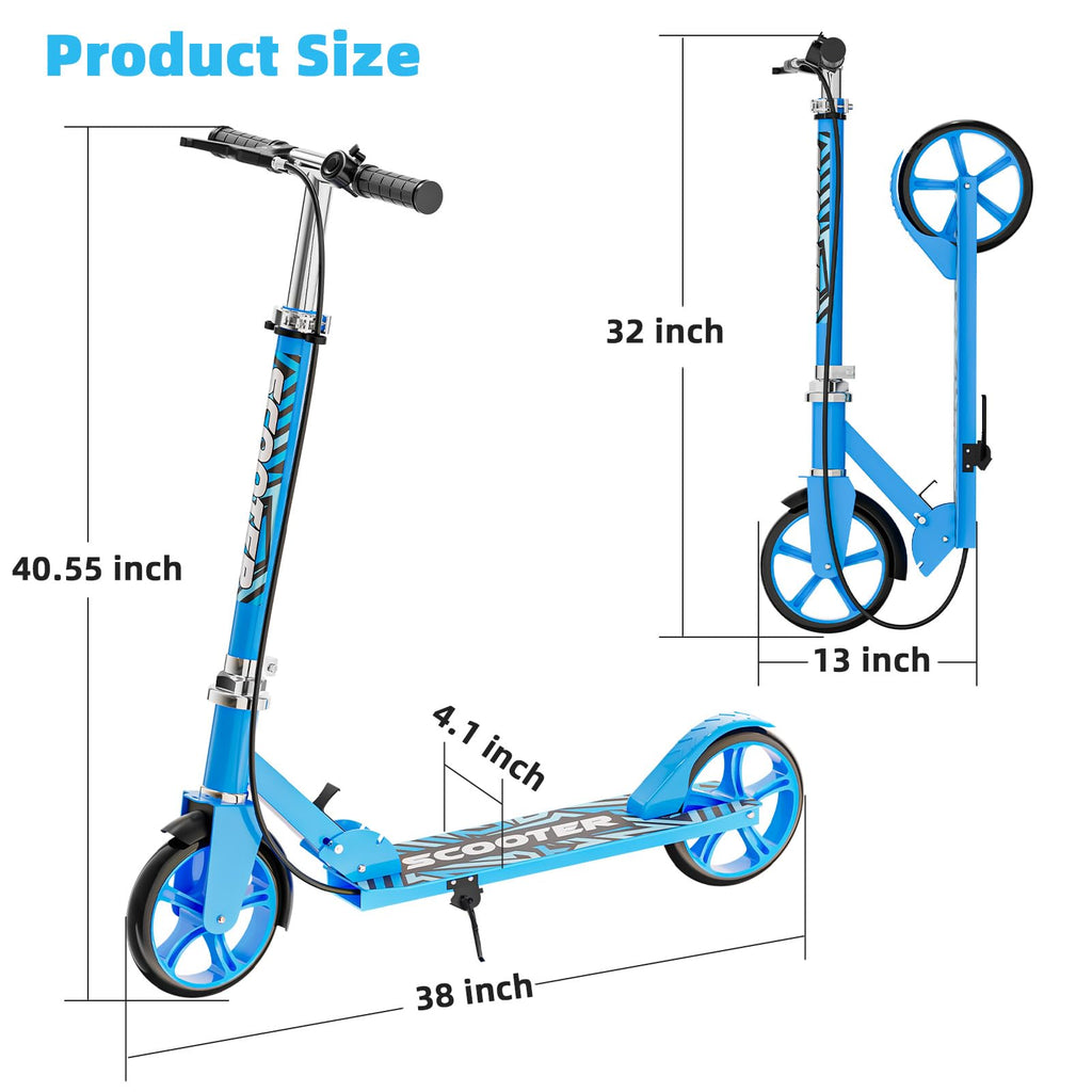 Lightweight Foldable Scooters with 8-Inch Wheels and Hand Brake M944156