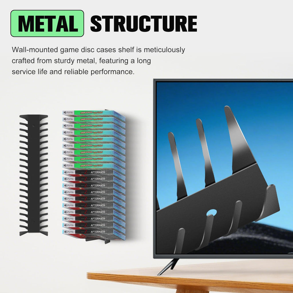 4-Pack Wall Mount DVD Holder Metal Video Game Storage Rack Z519
