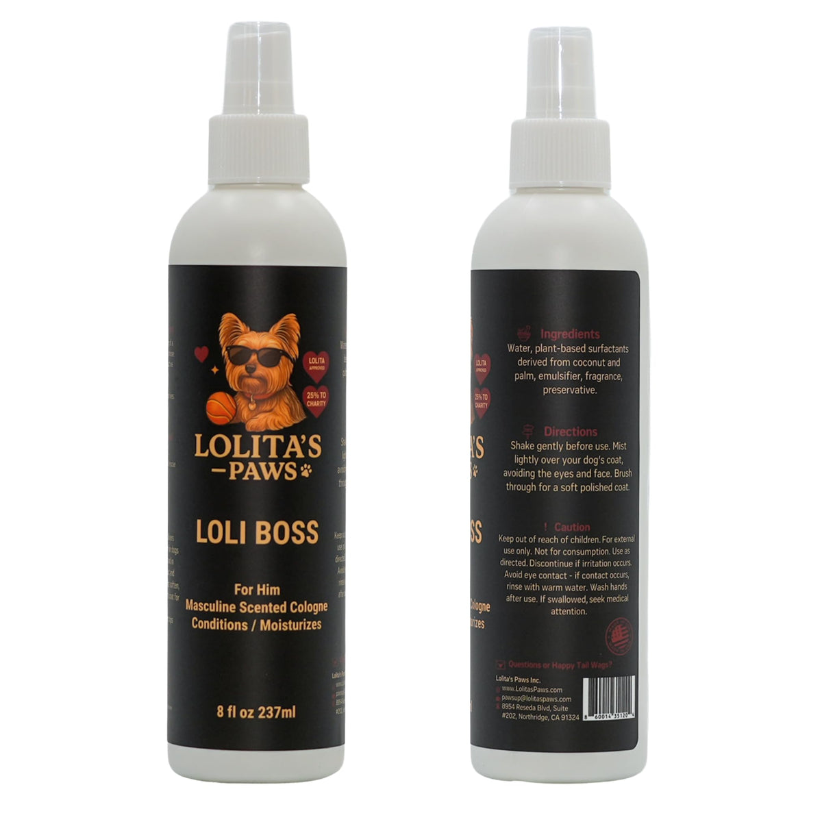 Masculine Dog Cologne Deodorizing Pet Spray 8 oz R2981