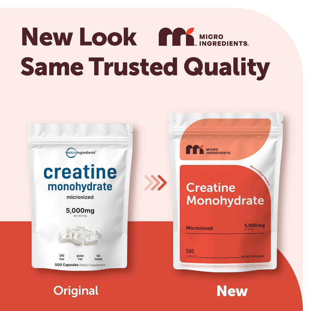 Micronized Unflavored Creatine Monohydrate 5,000mg 500 Capsules F2381