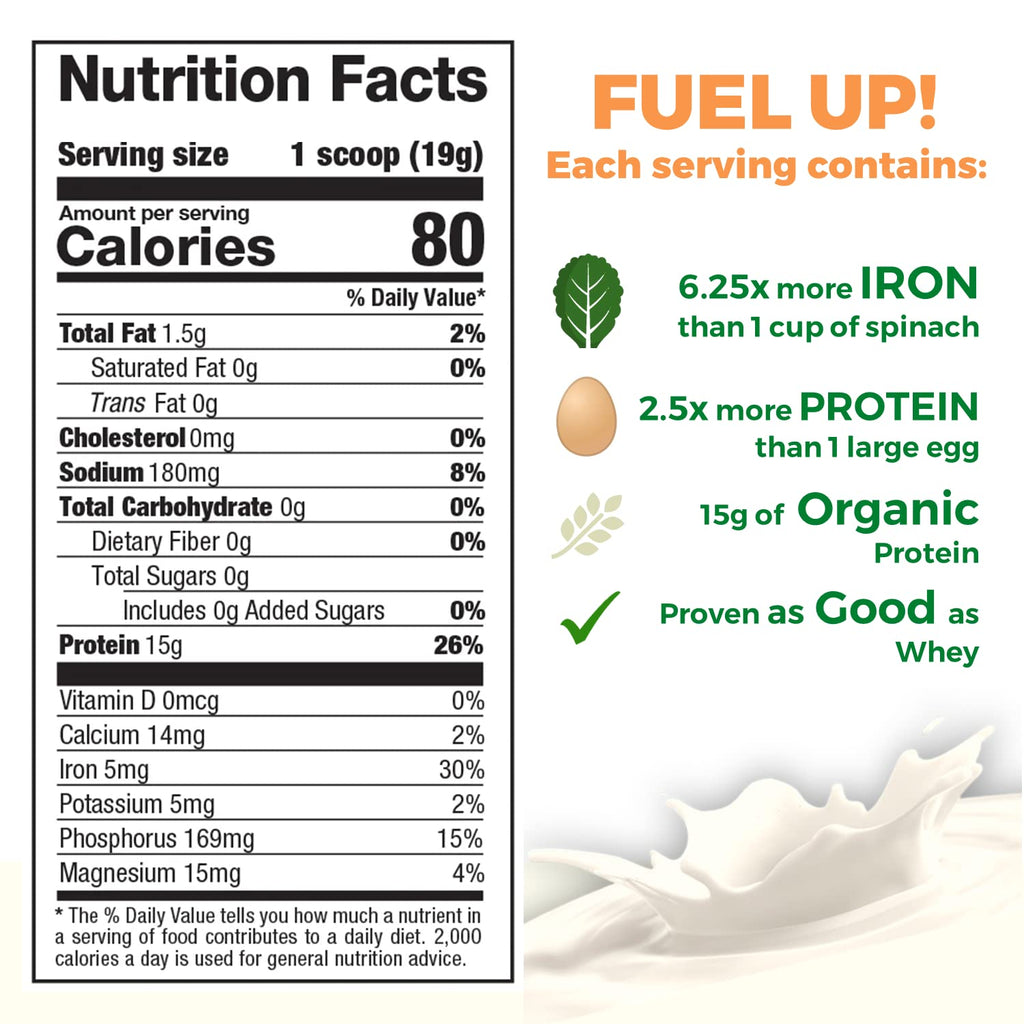 Raw Pea Protein Powder, Vegan Plant Based, BCAA, Low-Carb, Low-Sugar, Unflavored, 2 Pound D757