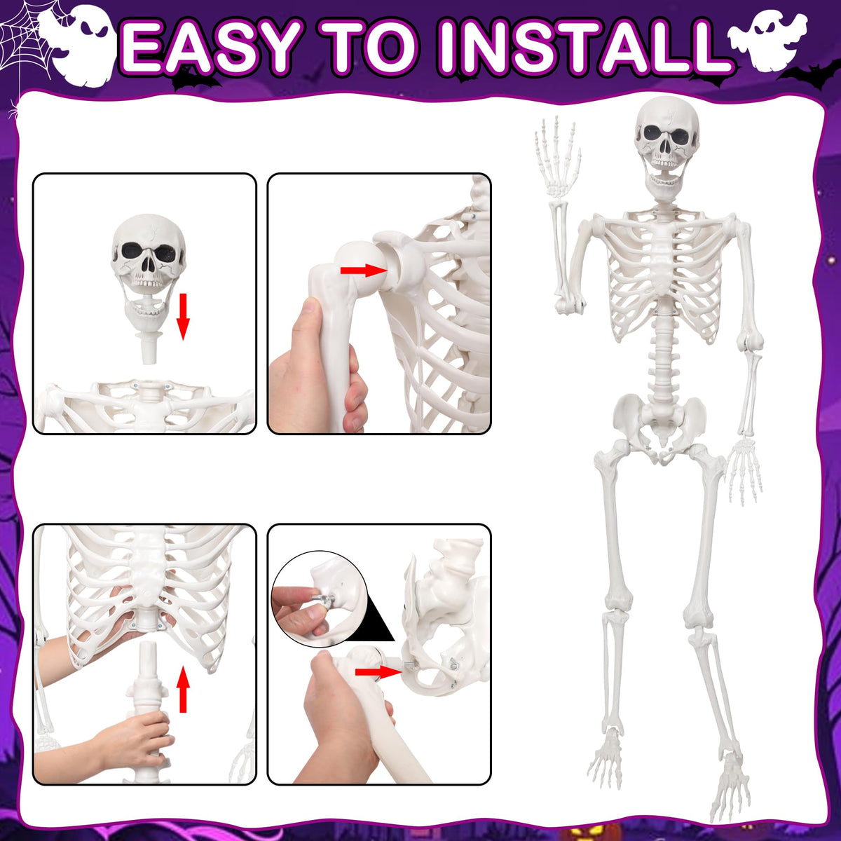 5.4Ft Life Size Skeleton with Movable Joints N672