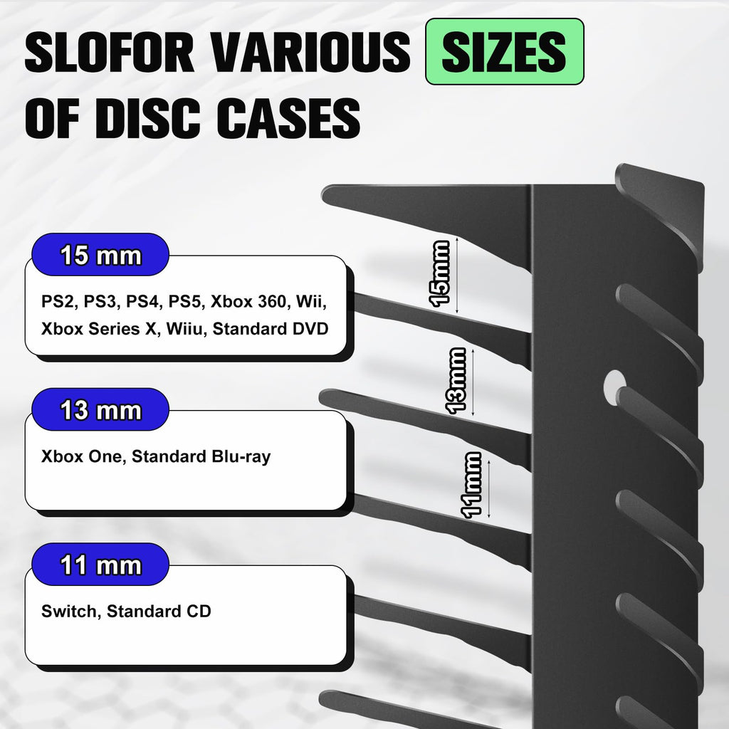 4-Pack Wall Mount DVD Holder Metal Video Game Storage Rack Z519