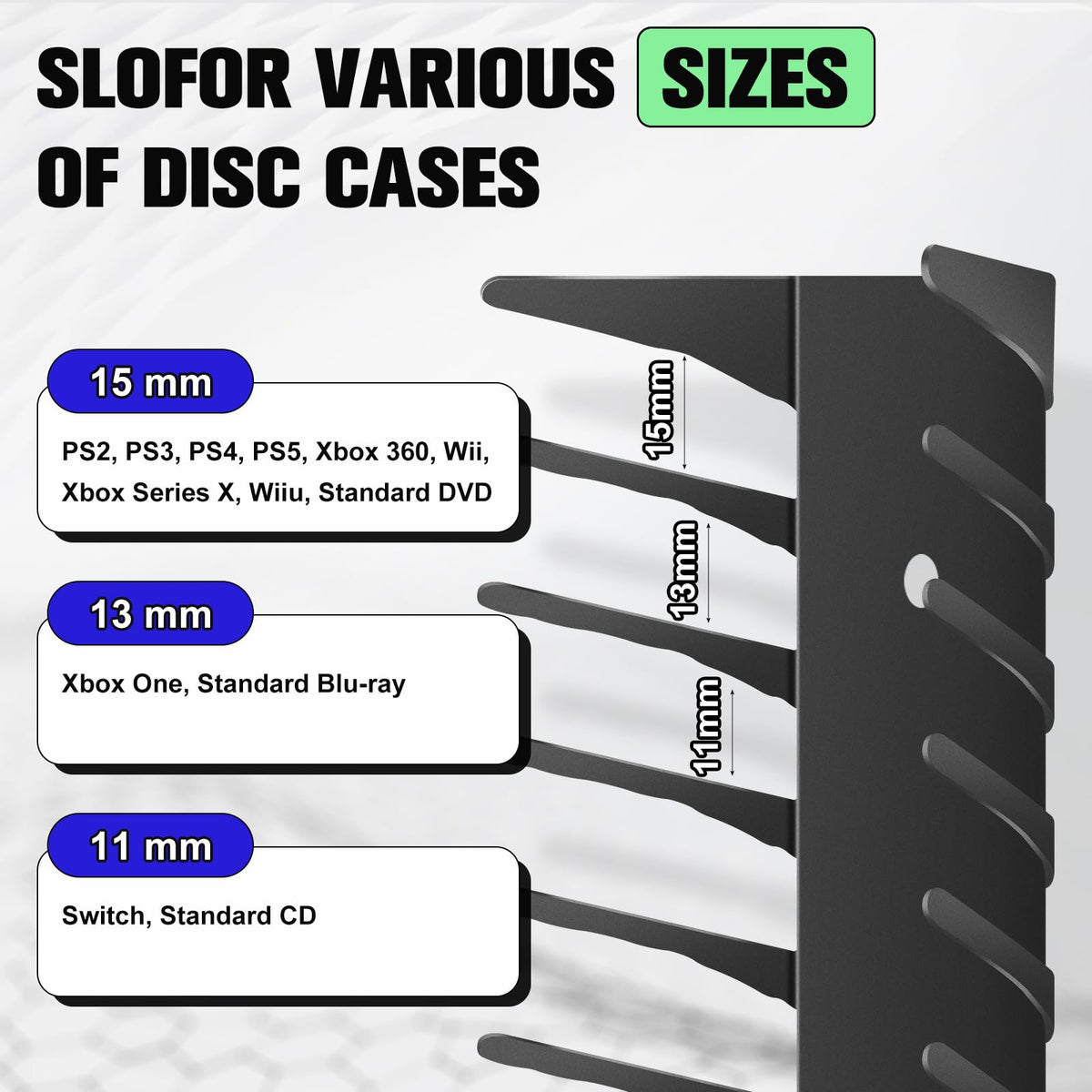 4-Pack Wall Mount DVD Holder Metal Video Game Storage Rack Z519