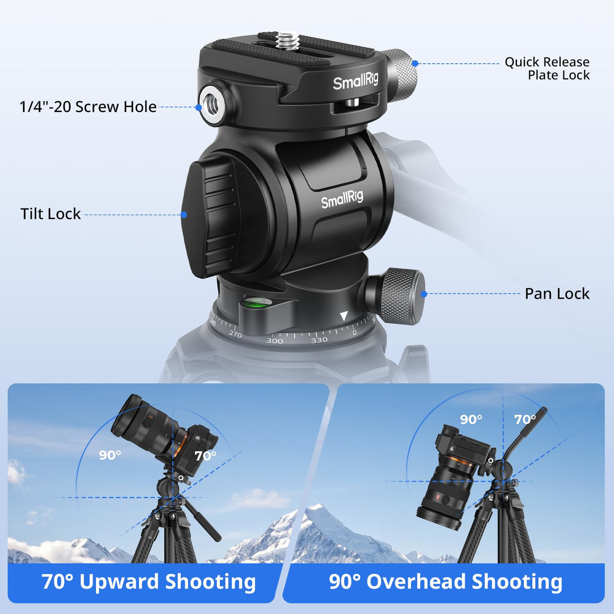 Carbon Fiber Compact Travel Tripod with Fluid Head T96955