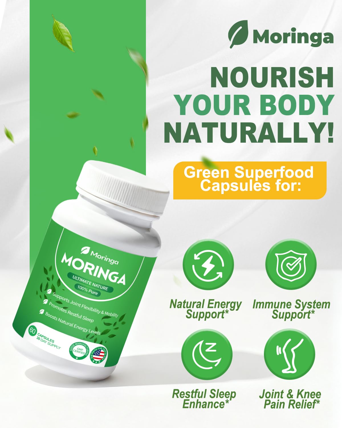 Moringa Capsules 800mg 60 Vegan Capsules I135