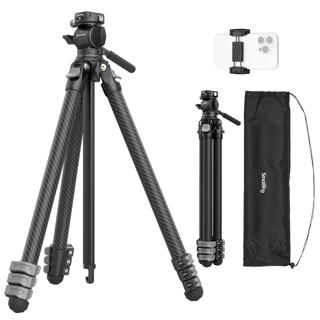 Carbon Fiber Compact Travel Tripod with Fluid Head T96955