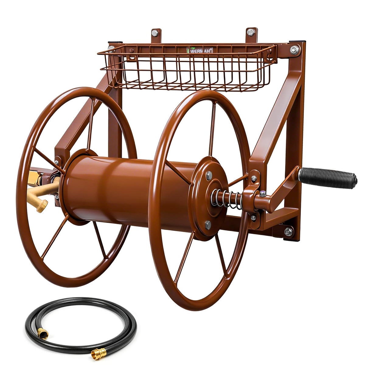 Wall Mount Metal Garden Hose Reel Holds 155ft 5/8" Hose W186