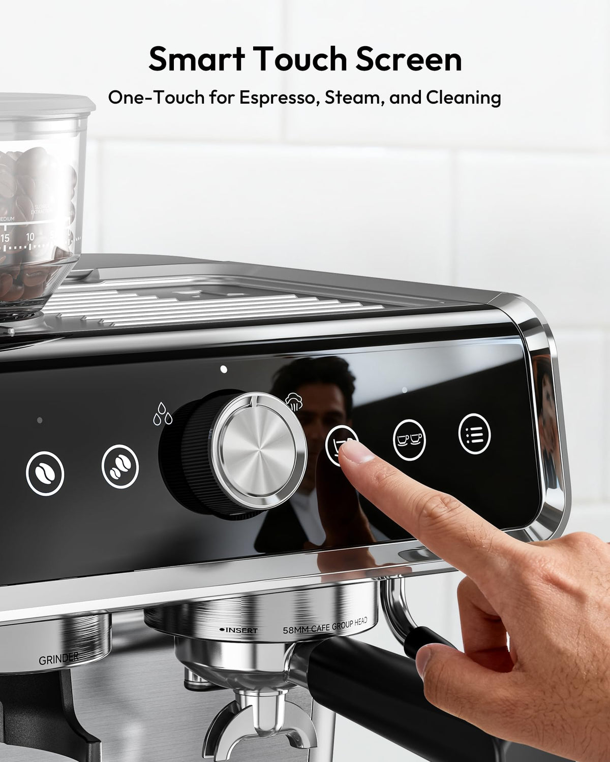 Espresso Machine with Grinder and Milk Frother F87747