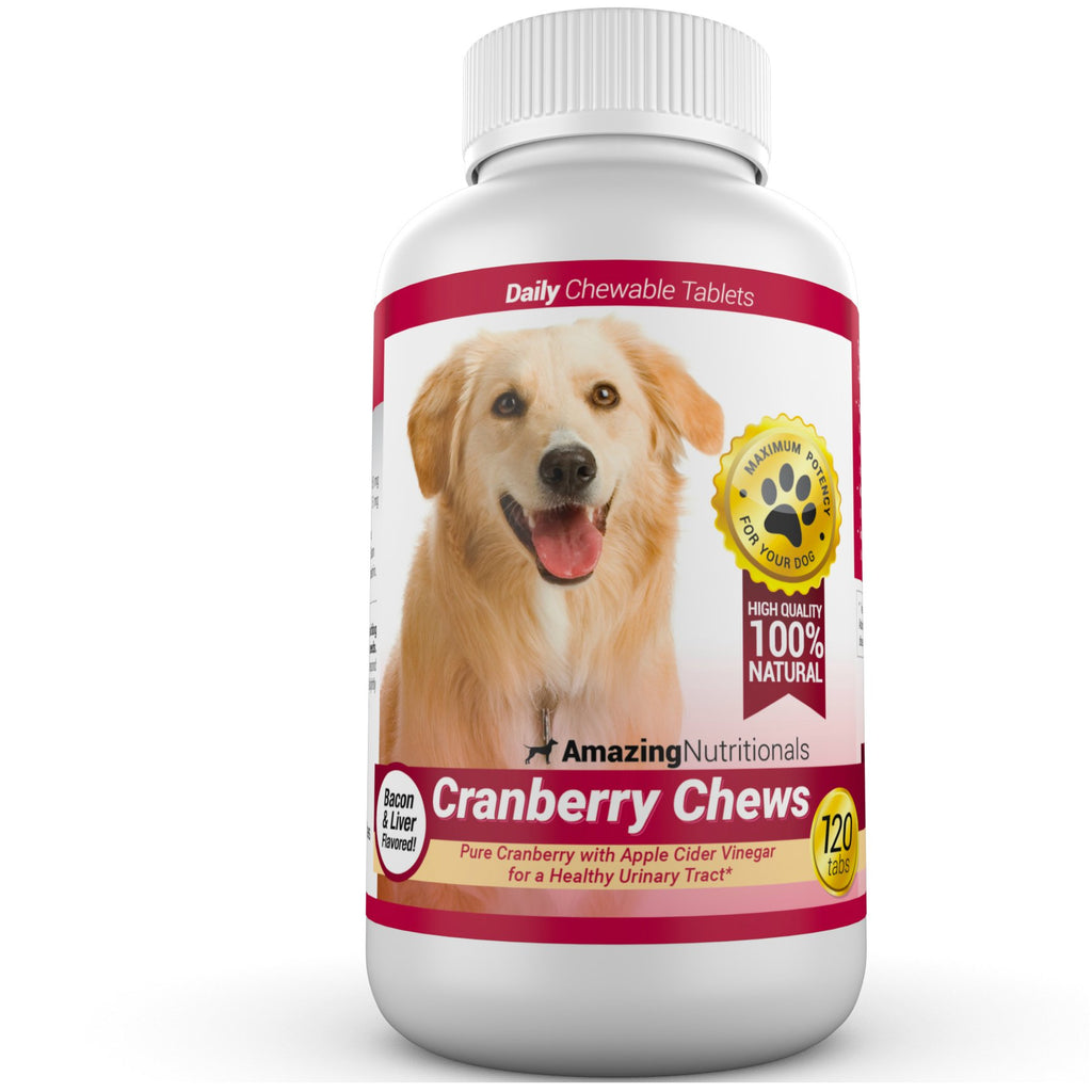 120 Cranberry Chews with Apple Cider Vinegar Bacon Flavor Dog Supplement N6464