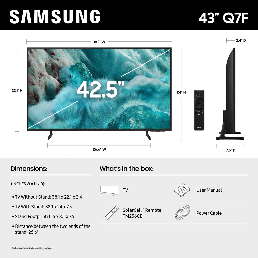 43 Inch QLED 4K Smart TV with 2.0 Channel Photo Frame Speaker B170090