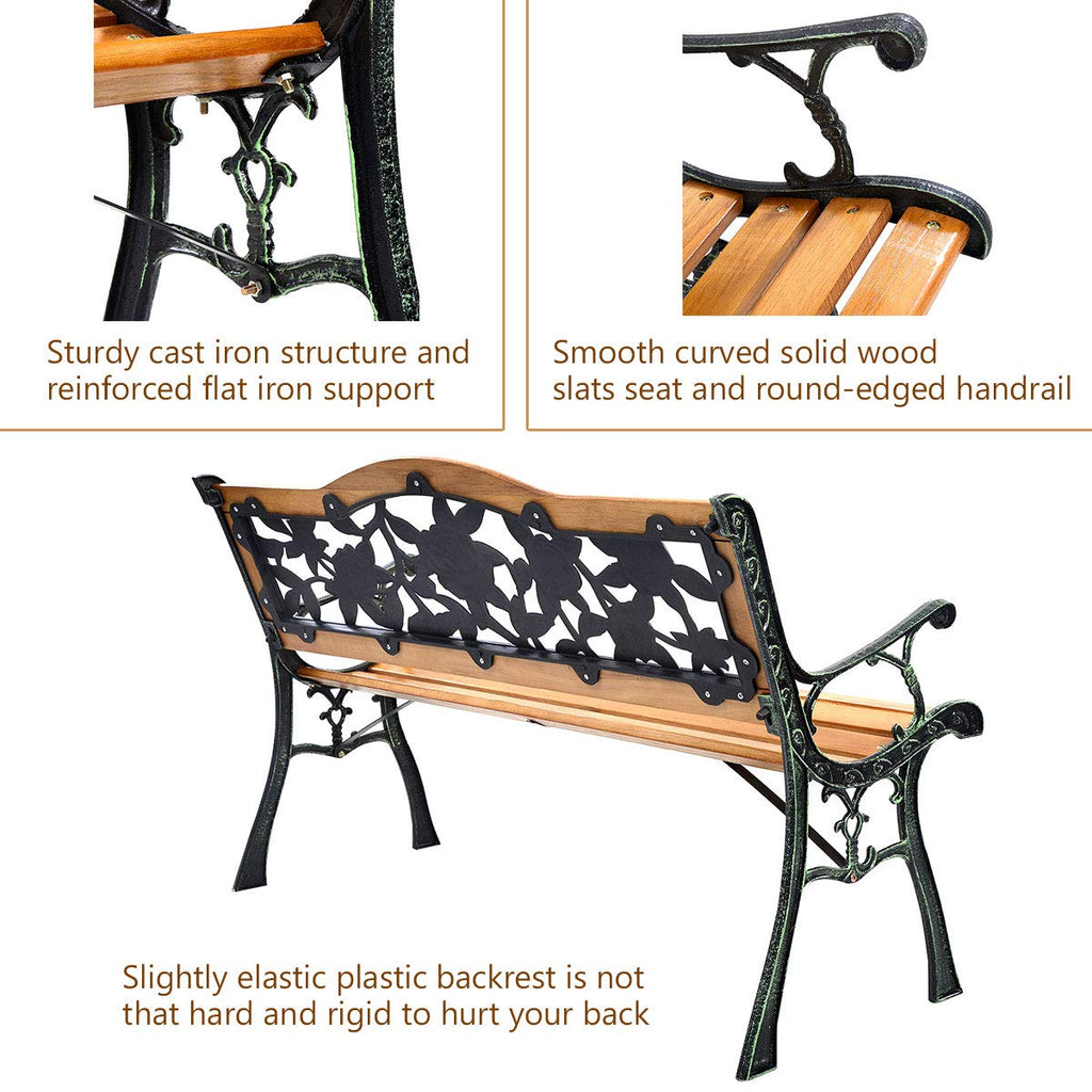 50 Inch Hardwood Frame Patio Bench X139732
