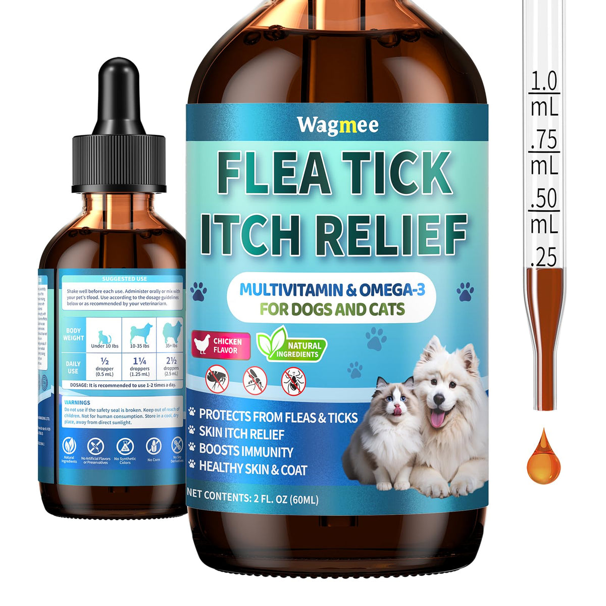 Oral Flea and Tick Prevention Drops 2 fl oz N413