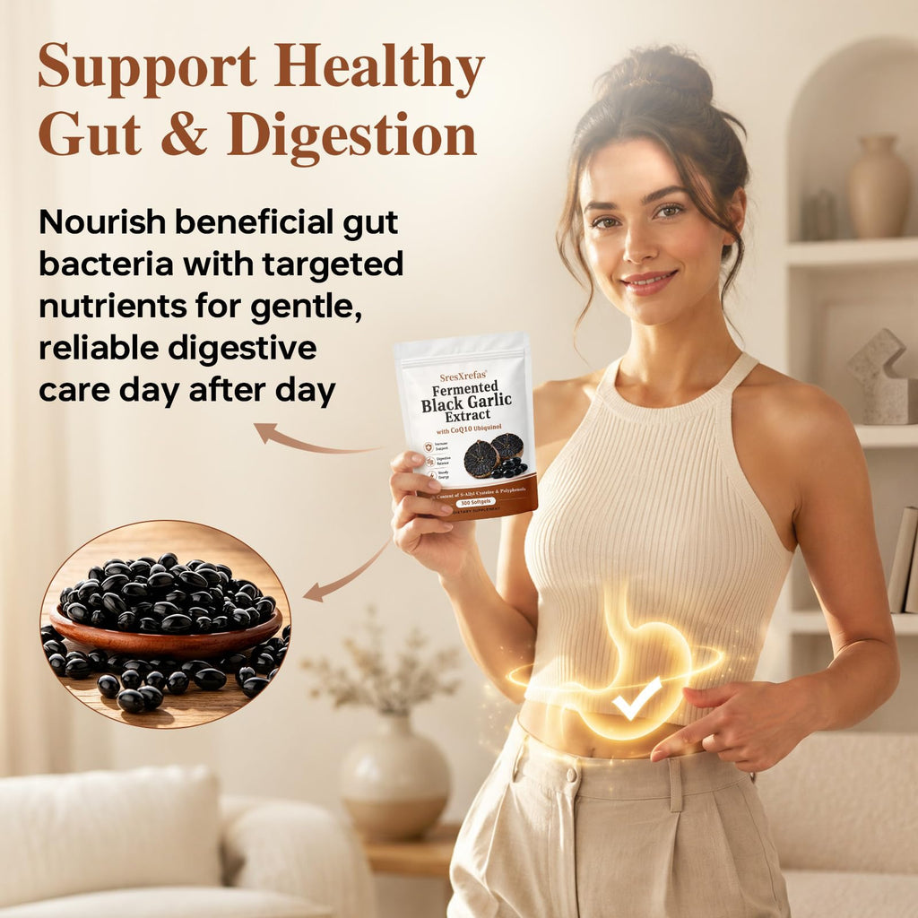 Black Garlic Extract with CoQ10, 300 Softgels O3323