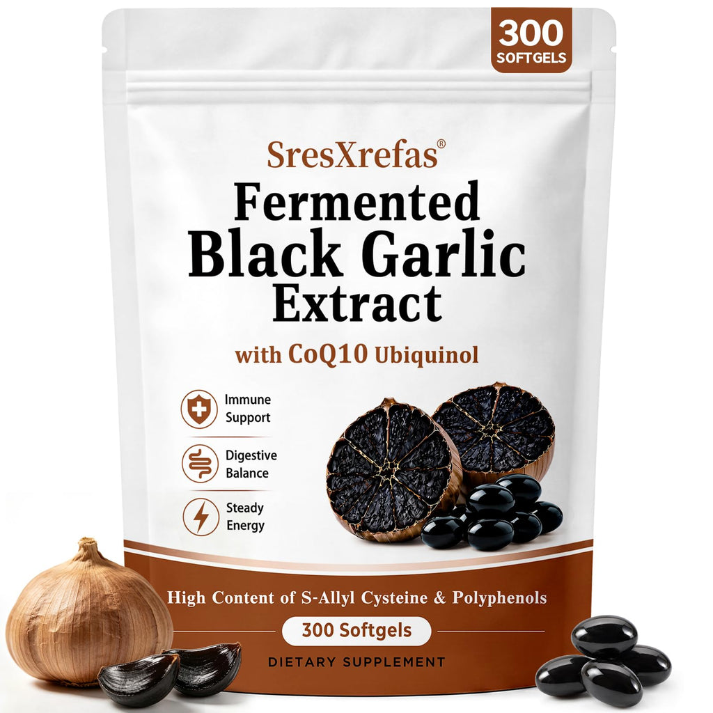 Black Garlic Extract with CoQ10, 300 Softgels O3323