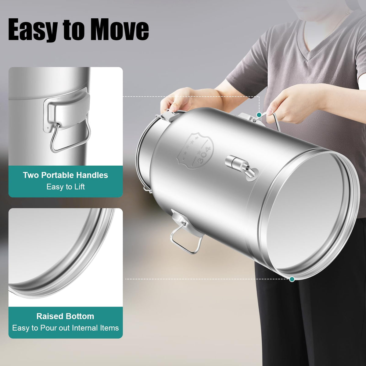 35L Stainless Steel Milk Can with Faucet B180110