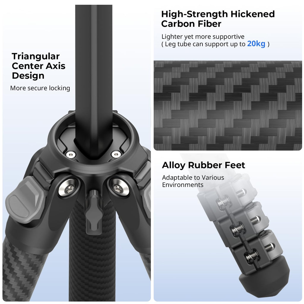 Carbon Fiber Compact Travel Tripod with Fluid Head T96955