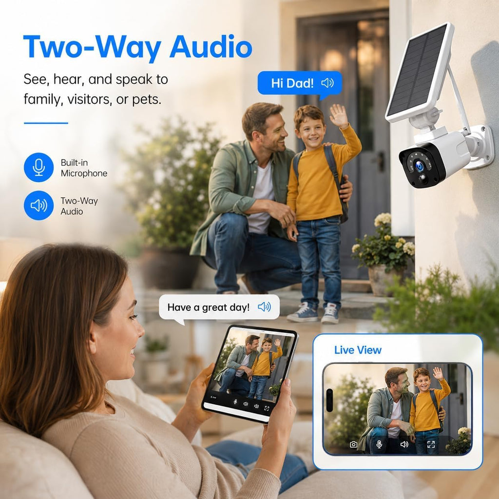 4MP Solar Security Cameras Wireless Outdoor WiFi N898