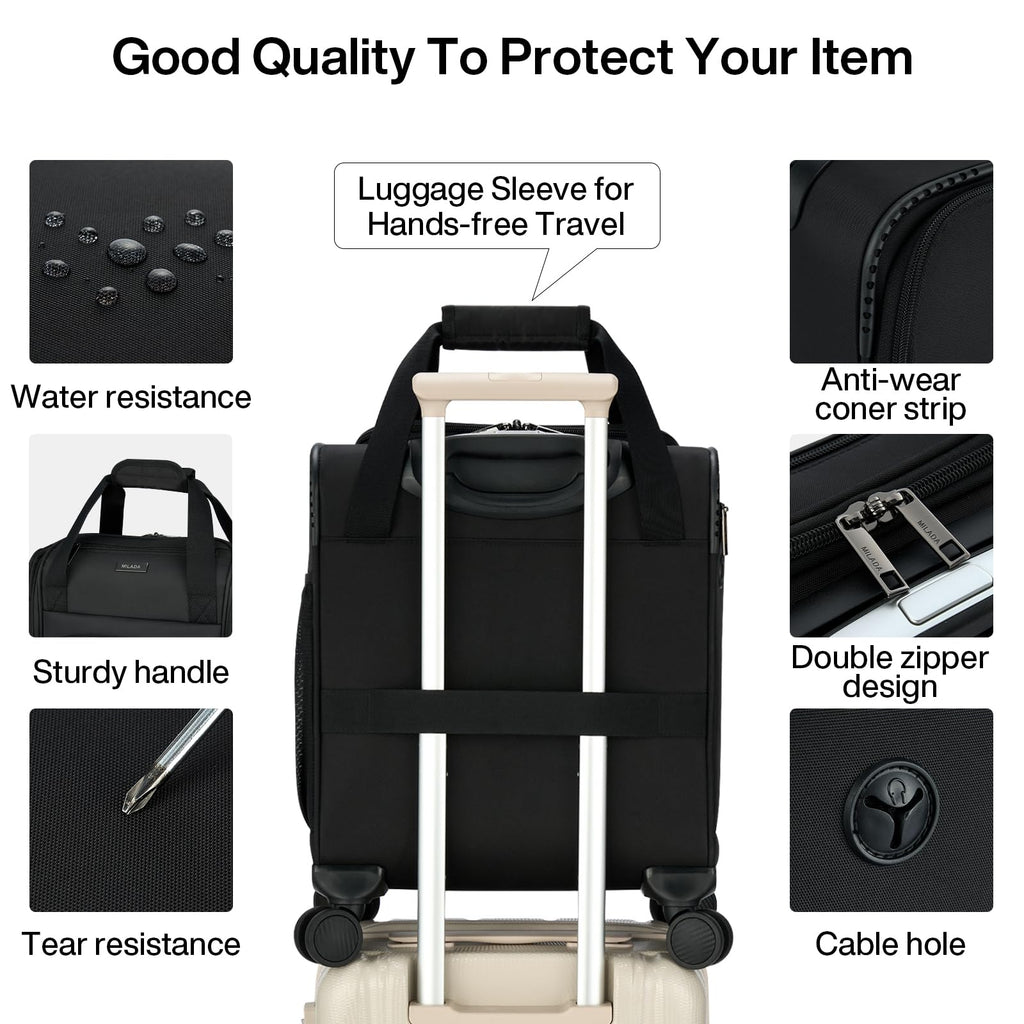 Black 16-inch Underseat Carry On Luggage with Wheels B9977