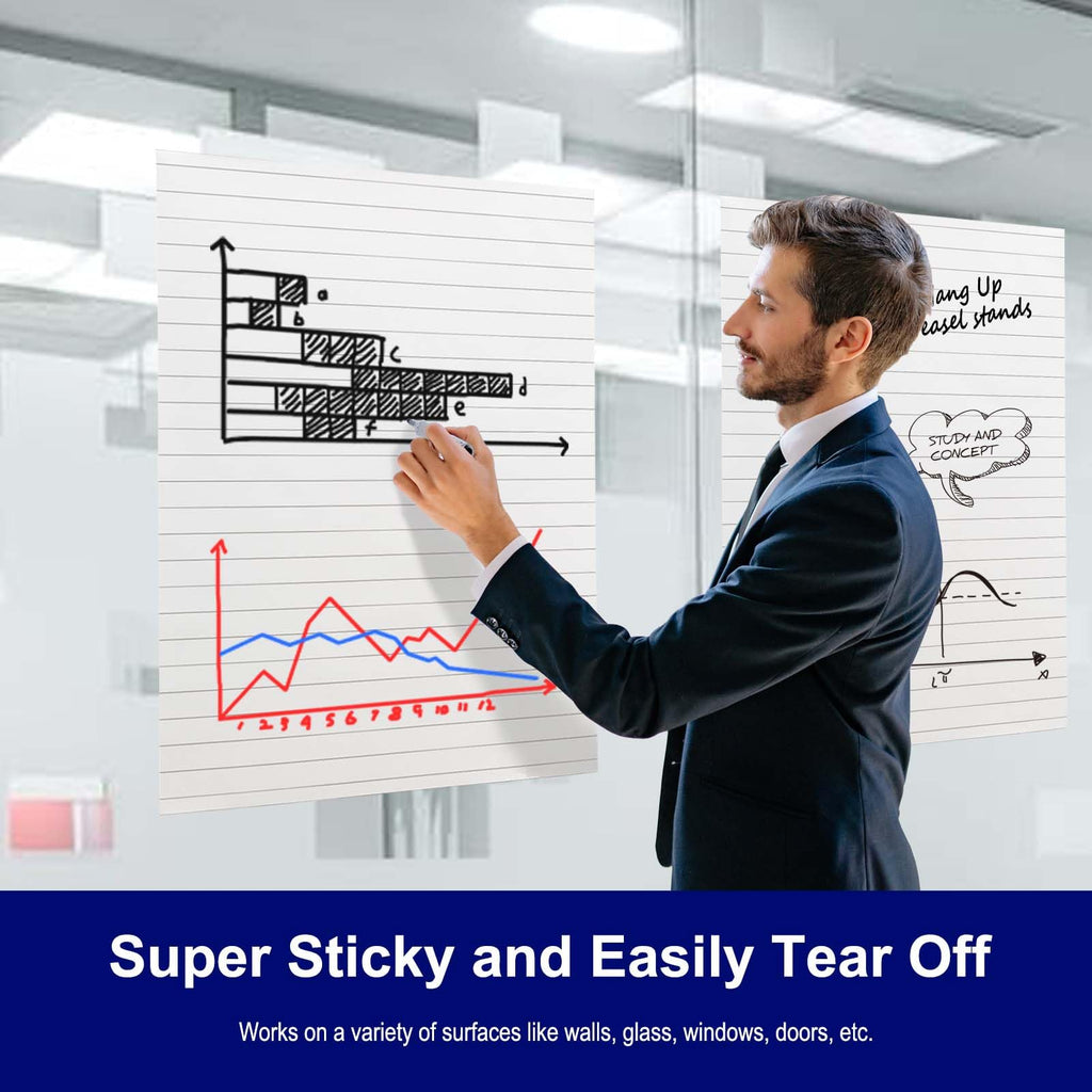 Lined Sticky Easel Pad, 25 x 30 Inches, 30 Sheets/Pad, 2 Pads/Pack D477460