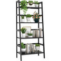 Black 4-Tier Bamboo Ladder Shelf T6168