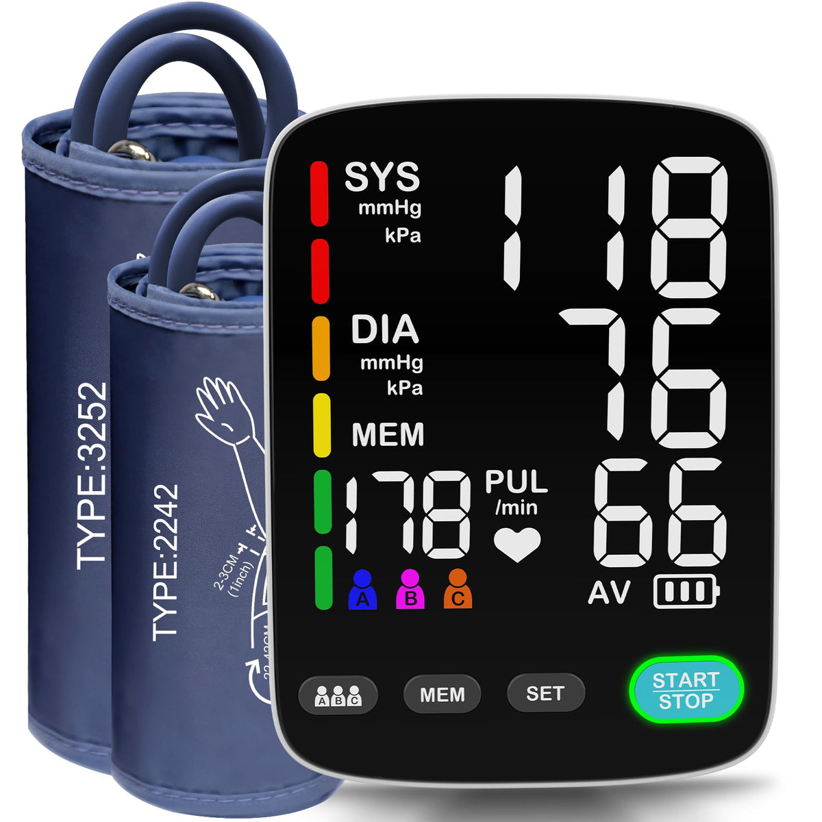 Automatic Upper Arm Blood Pressure Monitor with 5.4 inch LED Screen H413644