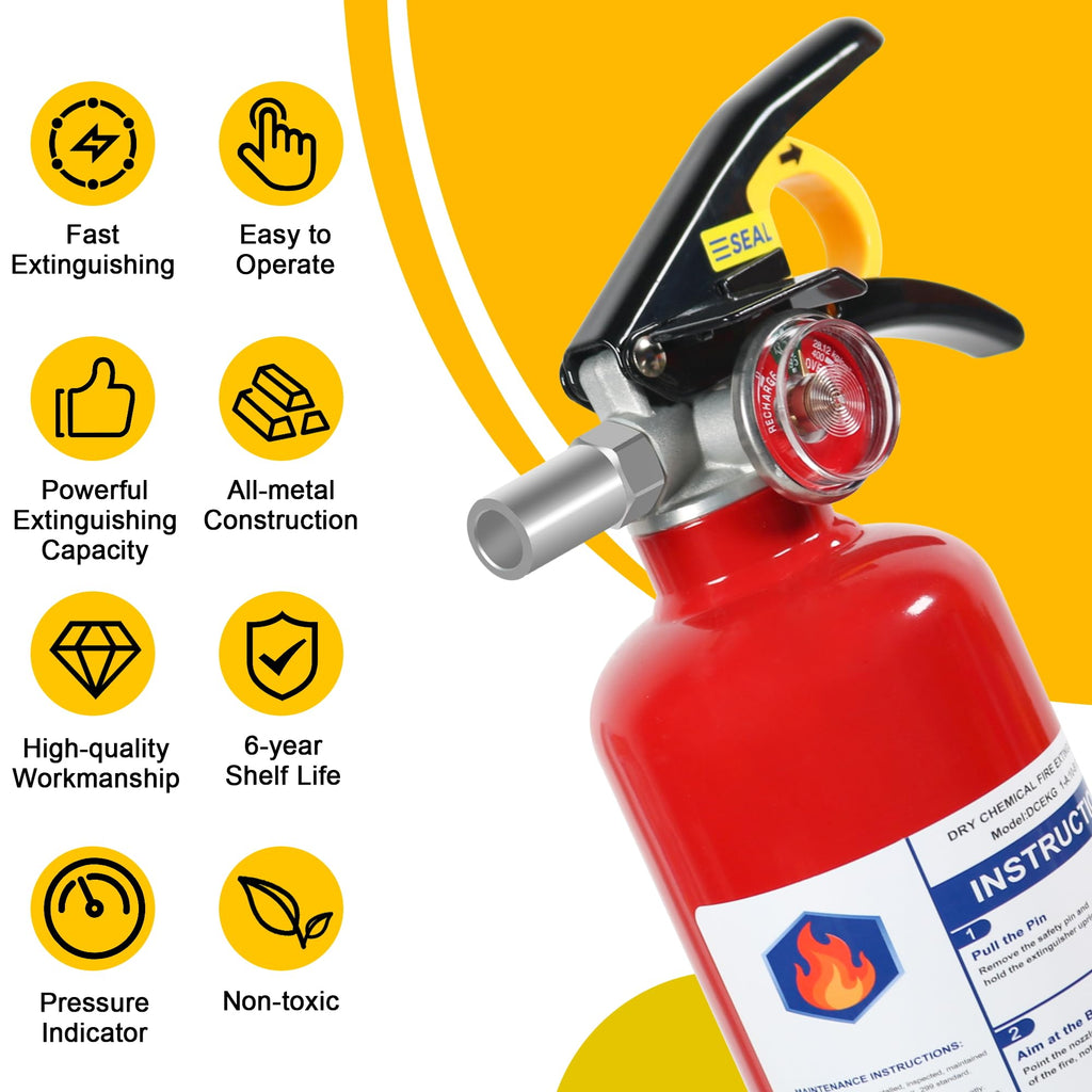 6 Pack ABC Dry Chemical Fire Extinguishers W396