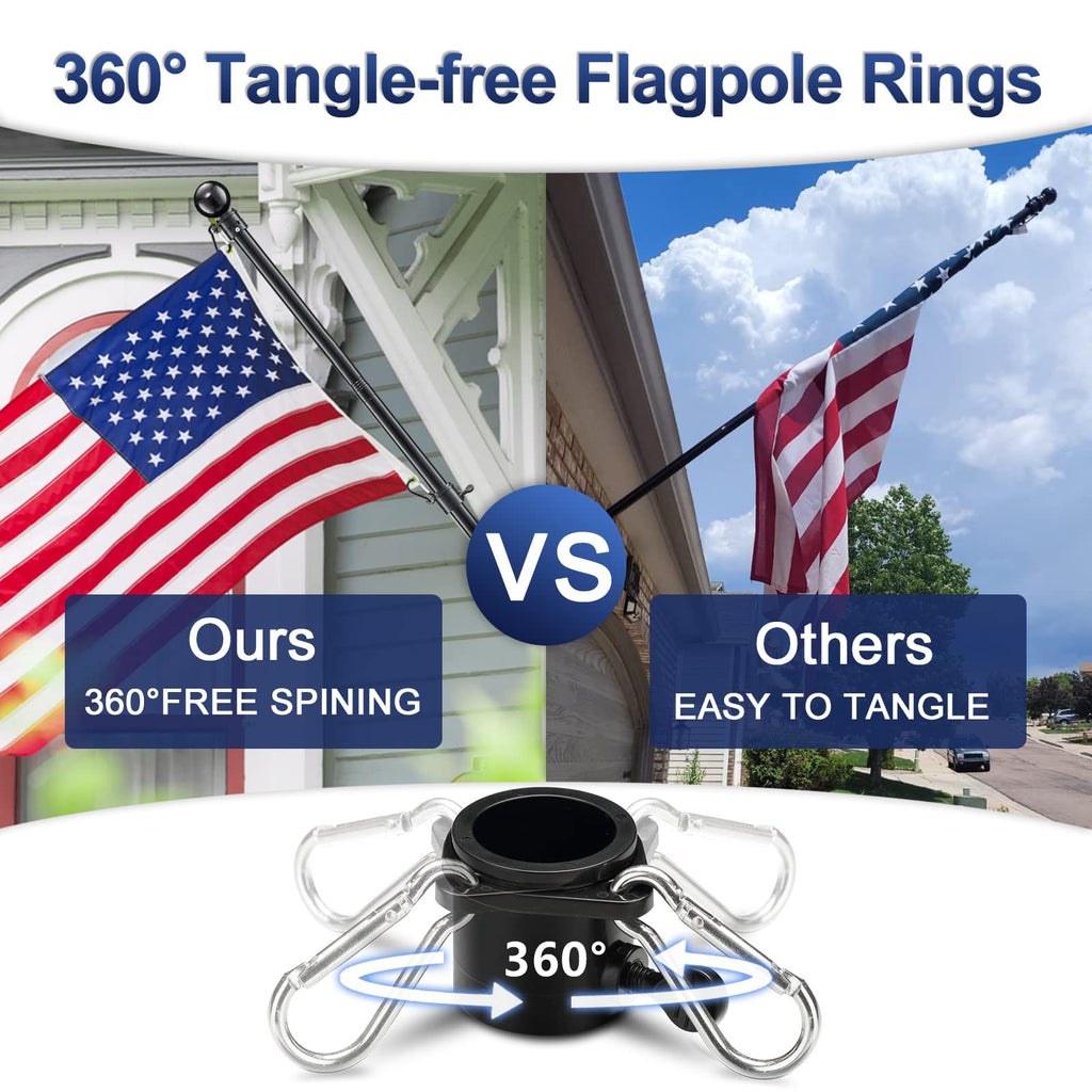 6ft Tangle Free Spinning Flag Pole Kit H717915