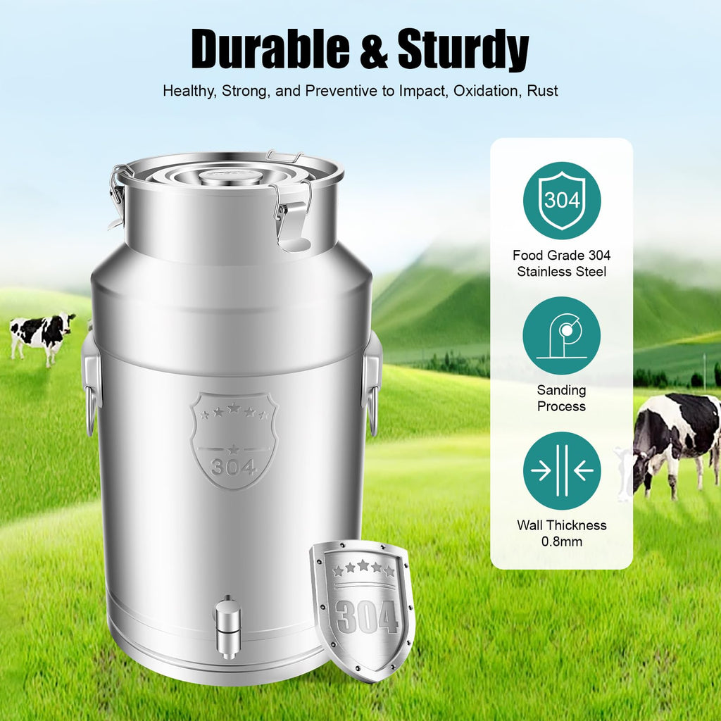 35L Stainless Steel Milk Can with Faucet B180110