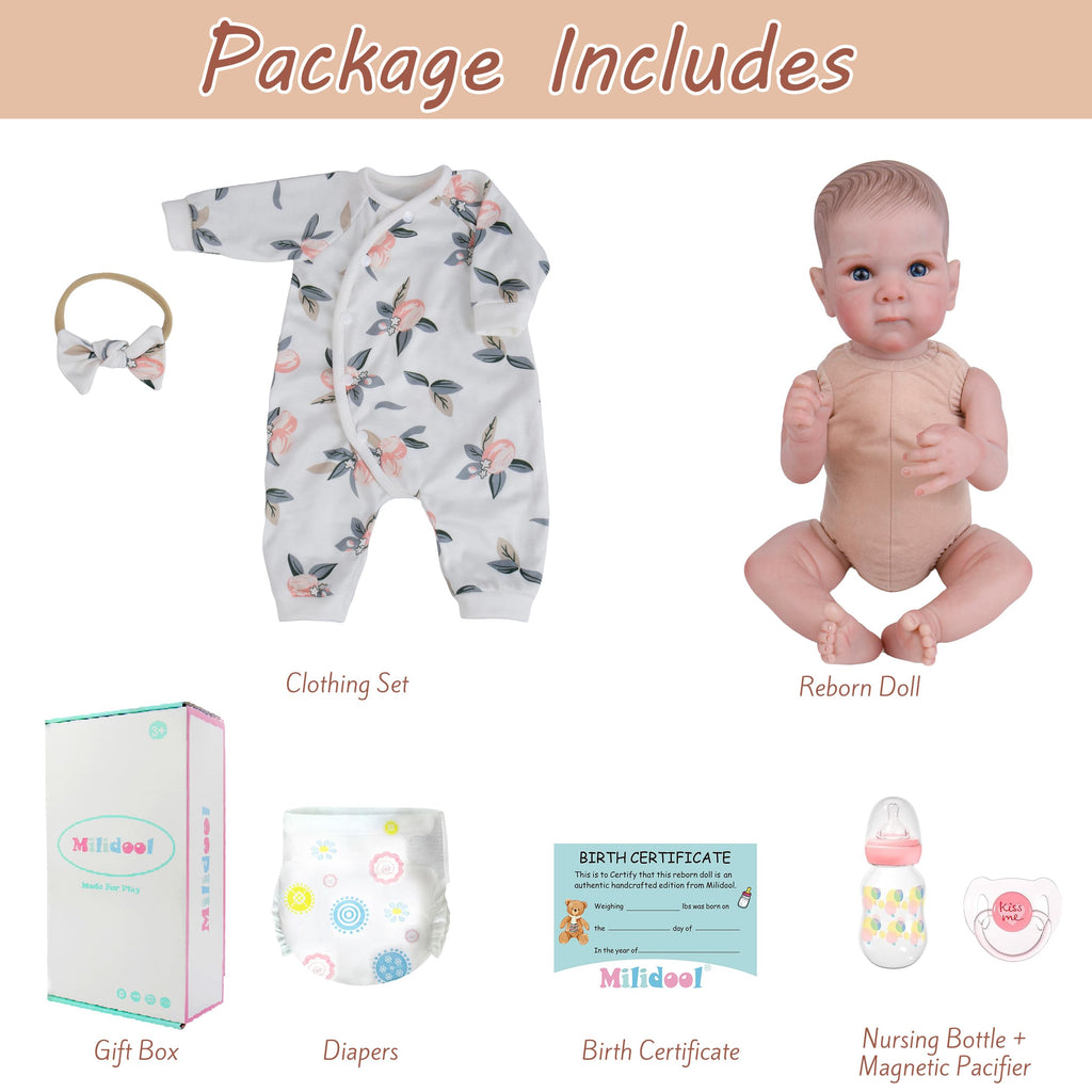 20 Inch Lifelike Reborn Baby Dolls Girl with Poseable Body D58191