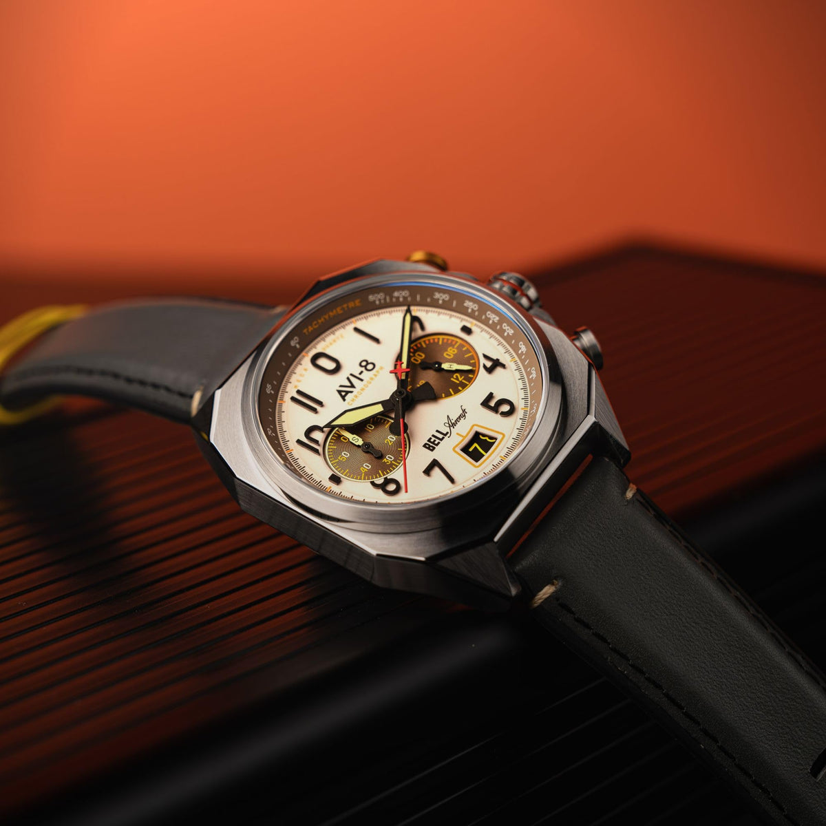 41mm Chronograph Watch with Leather Strap N591585
